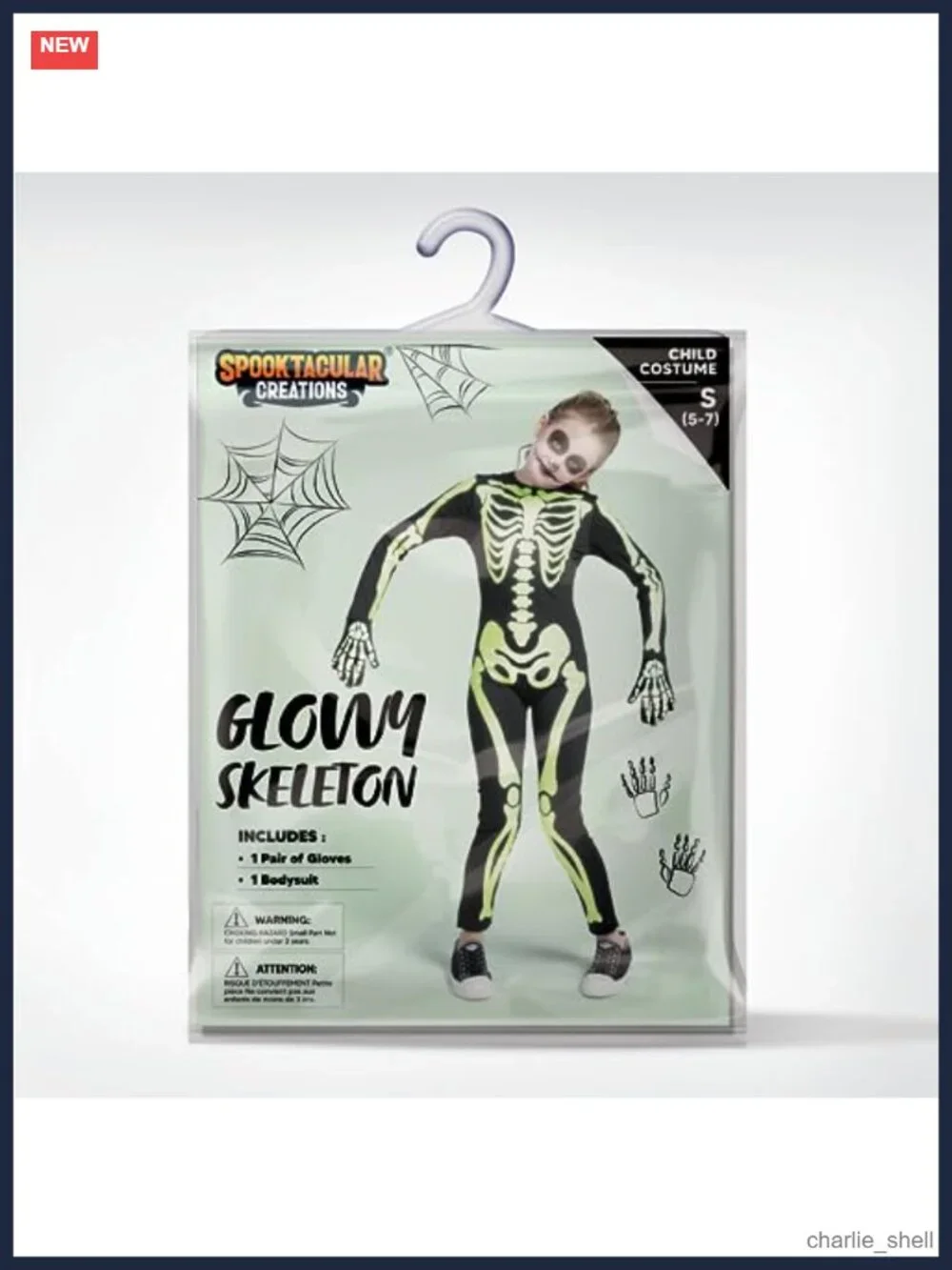 Glow in the Dark Skeleton Jumpsuit Costume with Gloves